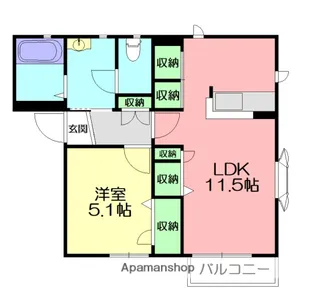 ソレーユ美鈴【1階】の間取り