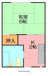 コーポラスマルカミ【1階】の間取り