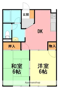 シャトウDU弐号館【2階】の間取り