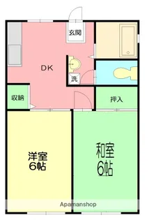 安西コーポB【2階】の間取り