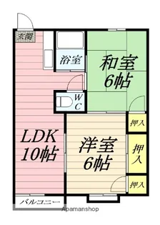 芦添ハイツ1号【2階】の間取り