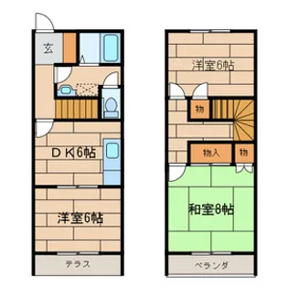 神奈川県茅ヶ崎市松尾【テラスハウス】の間取り