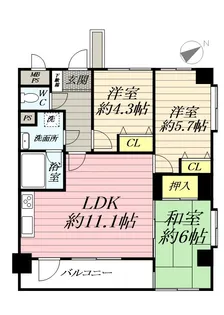 ライオンズマンション湘南江の島【4階】の間取り