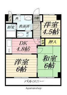 ハーモニー南林間【5階】の間取り