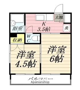 ペアさがみ野ハイツ【2階】の間取り