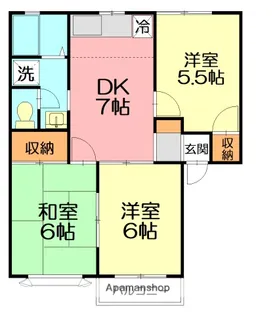 グリーンビレッジB棟【2階】の間取り