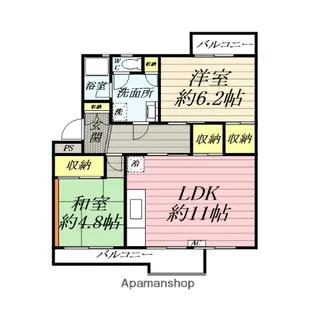 くずは台団地10号棟【1階】の間取り