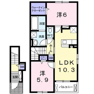 アロース【2階】の間取り