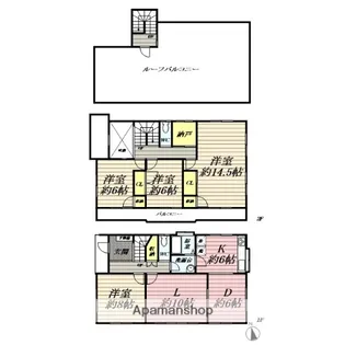 神奈川県藤沢市片瀬山1丁目【一戸建】の間取り