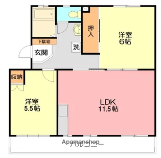 サンパレス林【1階】の間取り