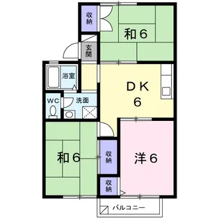 シャトレ湯川A【2階】の間取り