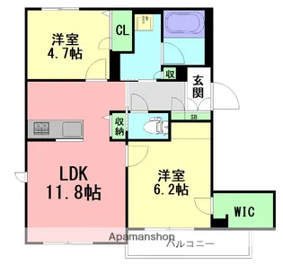コート辻堂【3階】の間取り