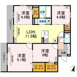 レジデンス湘南II【2階】の間取り