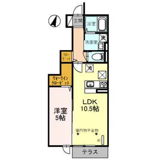ヴィルヌーヴ B棟【1階】の間取り