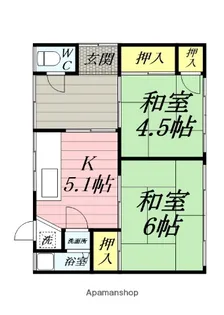 神奈川県小田原市鴨宮【一戸建】の間取り