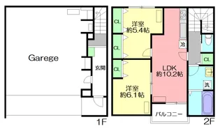 パインズガレージ【C号室】の間取り
