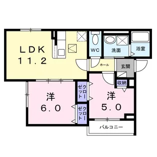 ラヴィアンローズ【1階】の間取り