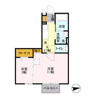 モナリエ稲荷森【1階】の間取り