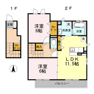 シンフォニー A棟【2階】の間取り
