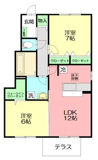 リバーストーン C【1階】の間取り