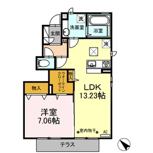 RESIDENCE YUNA【1階】の間取り