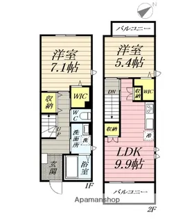 ボンシック片瀬【1階】の間取り