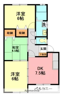 カームハイツⅠ【1階】の間取り