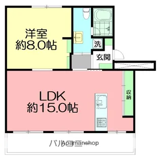 東高森団地18号棟【5階】の間取り
