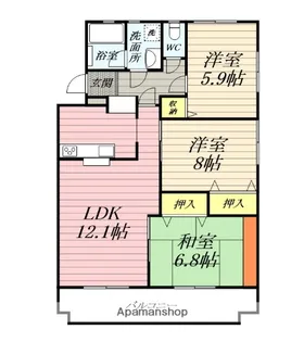 ル・ソレイユ弥勒寺【2階】の間取り