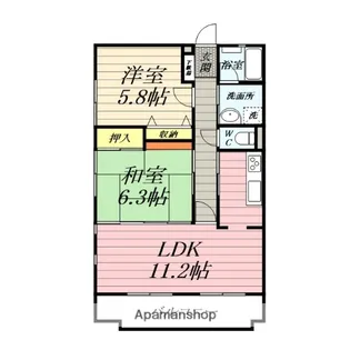 ラ・メール弥勒寺【1階】の間取り