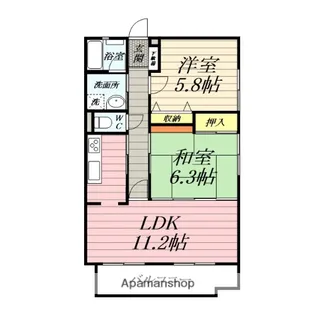 ラ・メール弥勒寺【2階】の間取り