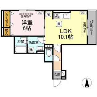 パラディーゾ湘南【1階】の間取り