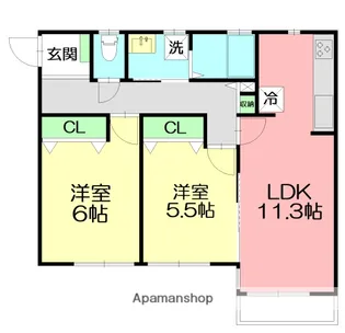 ウィスマ・セントラル【2階】の間取り