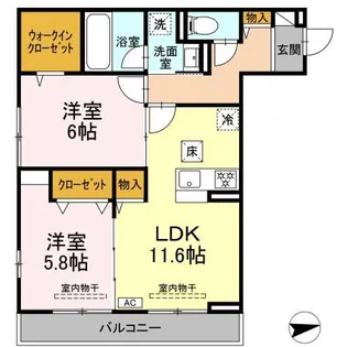 プランドール湘南【1階】の間取り