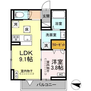 ルドベキア湘南台【1階】の間取り