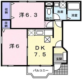 パルテール【1階】の間取り
