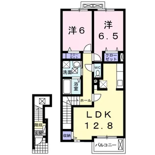 シモノ ハオスⅠ【2階】の間取り