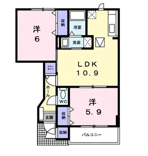 ラルジュⅡ【1階】の間取り