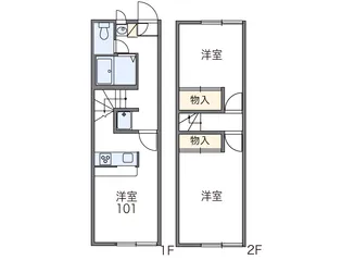 レオパレスサザンクロス【1階】の間取り