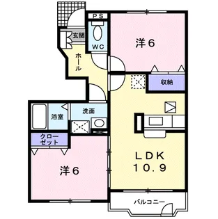 クラール開成【1階】の間取り