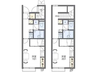 レオパレスすばるⅢ【104号室】の間取り