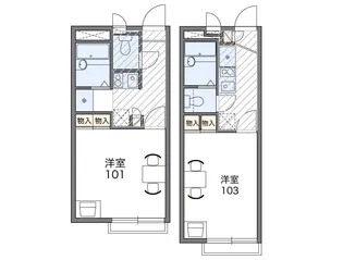レオパレス三浦【1階】の間取り