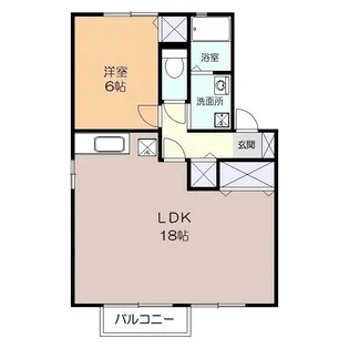 サニーフラッツC【202号室】の間取り