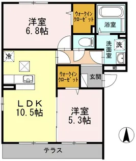 ベルシャイン厚木II【2階】の間取り