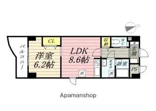 ランドパーク陶山【3階】の間取り