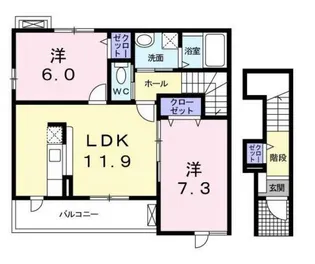 ノワール エ ブラン【2階】の間取り