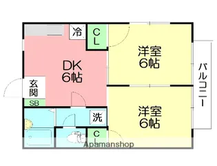 サンリバー佐川【1階】の間取り