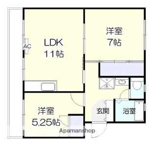 アメニティ桜川【1階】の間取り