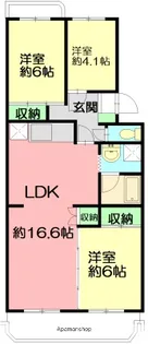 テレパレス辻堂西海岸B棟【1階】の間取り