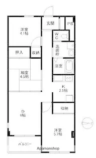 マイタウン海岸通り【3階】の間取り